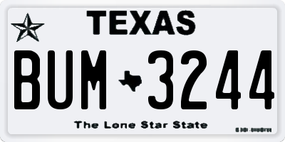 TX license plate BUM3244