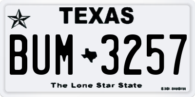 TX license plate BUM3257