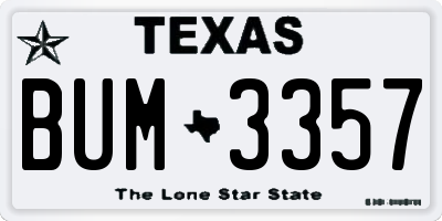 TX license plate BUM3357