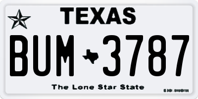 TX license plate BUM3787