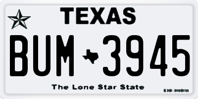 TX license plate BUM3945