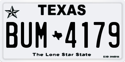 TX license plate BUM4179