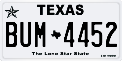 TX license plate BUM4452