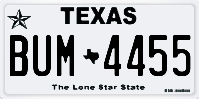 TX license plate BUM4455