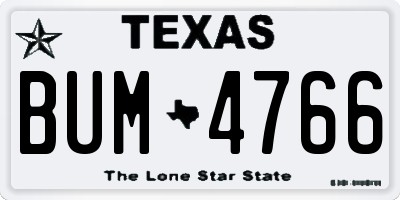 TX license plate BUM4766
