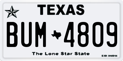 TX license plate BUM4809