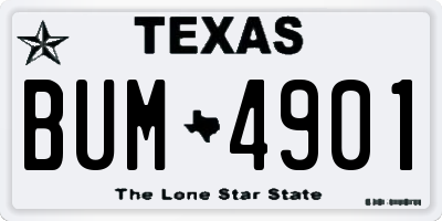 TX license plate BUM4901