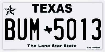 TX license plate BUM5013