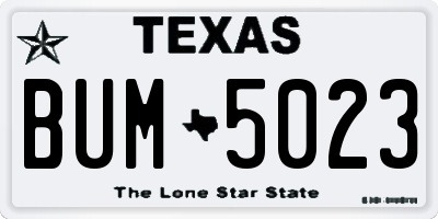 TX license plate BUM5023