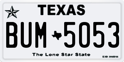 TX license plate BUM5053