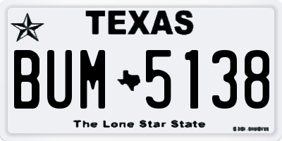 TX license plate BUM5138