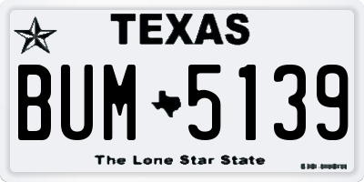 TX license plate BUM5139