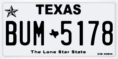 TX license plate BUM5178