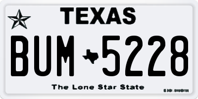 TX license plate BUM5228