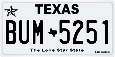 TX license plate BUM5251