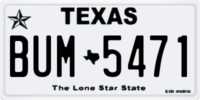TX license plate BUM5471