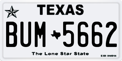 TX license plate BUM5662