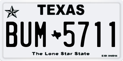 TX license plate BUM5711