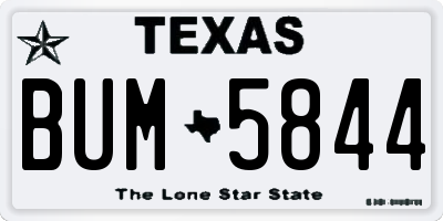 TX license plate BUM5844