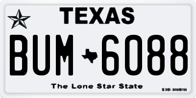 TX license plate BUM6088