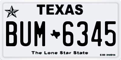 TX license plate BUM6345