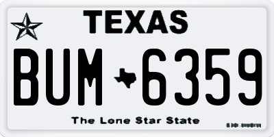 TX license plate BUM6359