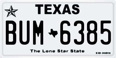 TX license plate BUM6385