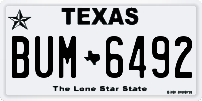 TX license plate BUM6492