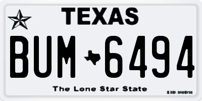 TX license plate BUM6494