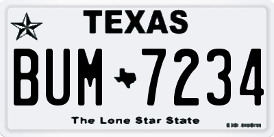 TX license plate BUM7234
