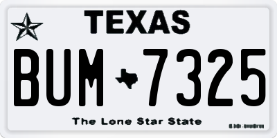 TX license plate BUM7325