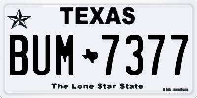 TX license plate BUM7377