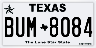 TX license plate BUM8084