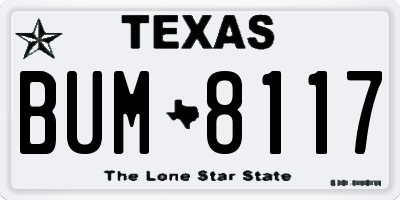 TX license plate BUM8117