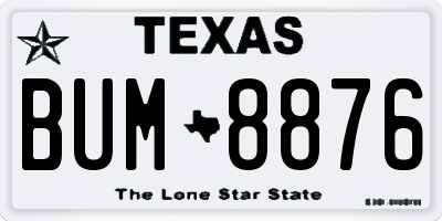TX license plate BUM8876