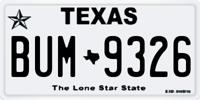 TX license plate BUM9326