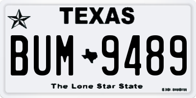 TX license plate BUM9489
