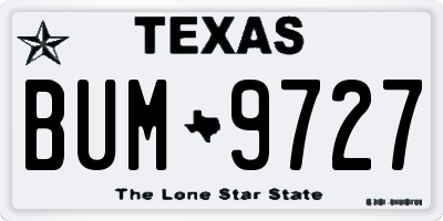TX license plate BUM9727