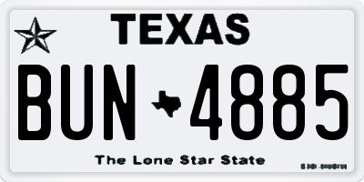 TX license plate BUN4885