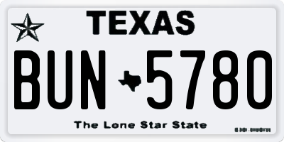 TX license plate BUN5780