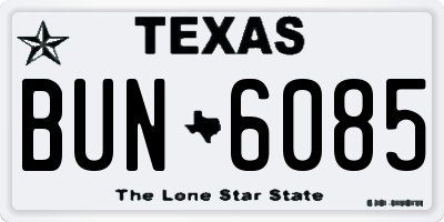 TX license plate BUN6085