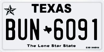 TX license plate BUN6091