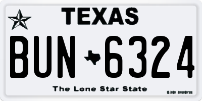 TX license plate BUN6324