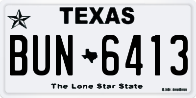 TX license plate BUN6413