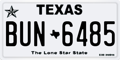 TX license plate BUN6485
