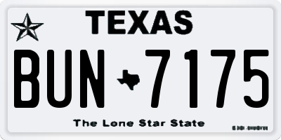TX license plate BUN7175