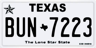 TX license plate BUN7223