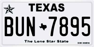 TX license plate BUN7895