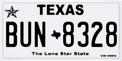 TX license plate BUN8328