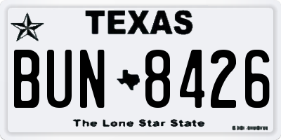 TX license plate BUN8426